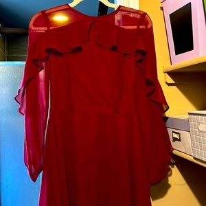 Lulus- Fun, feminine, flirty, burgundy red dress. Good condition! Size Small